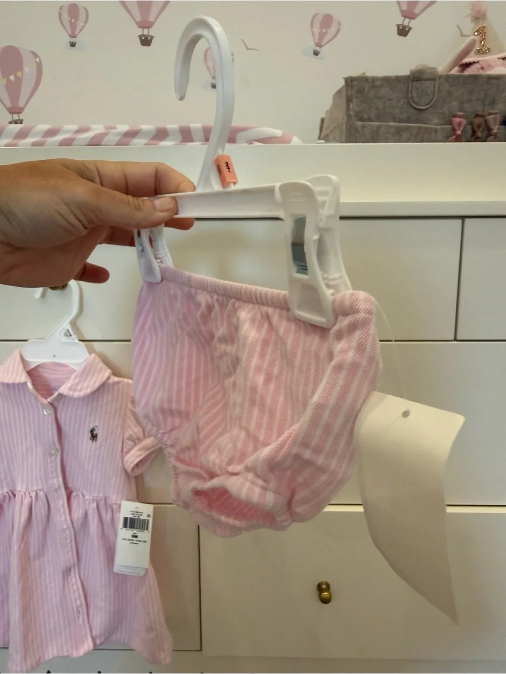 Ralph Lauren Pink Striped Polo Dress with Matching Bloomers